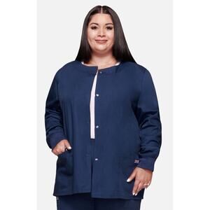 Cherokee Workwear Originals Scrub Navy Snap Front Warm-Up Jacket 4350 2xl NWT